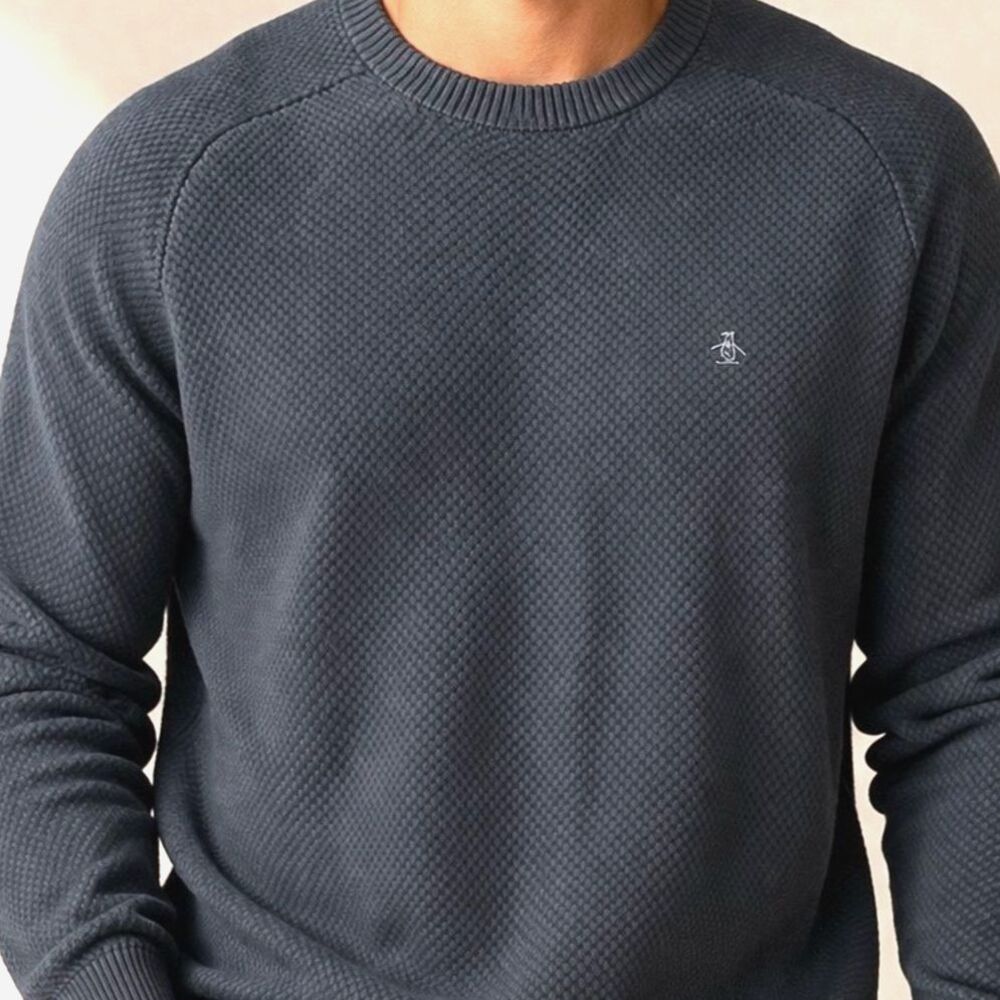Original Penguin Navy Blue Crewneck Sweater Men’s XXL Classic Knit Pullover